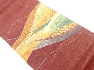 すくい織抽象曲線模様織出し袋帯